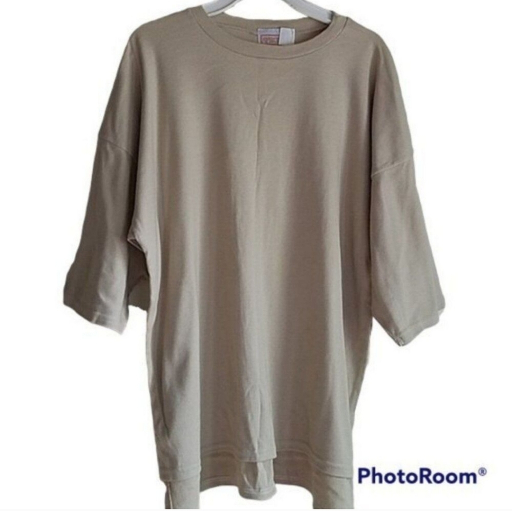 Pronto Relaxed Fit Beige Tee Size Large